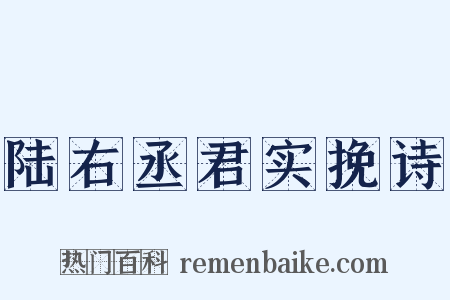 陆右丞君实挽诗是什么意思的图片
